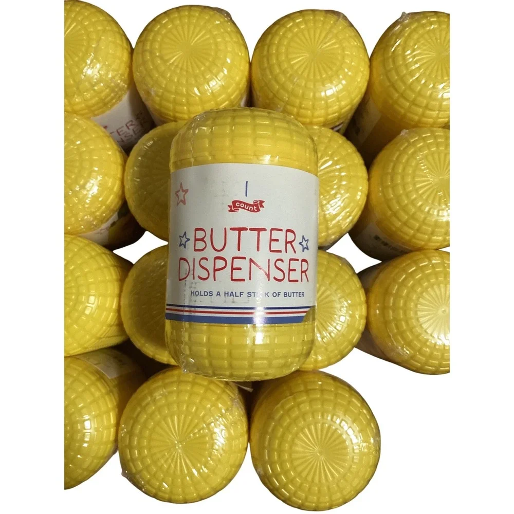 Set of 16 Count Butter Dispenser Yellow Holds Half Stick Individually Wrapped